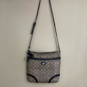 Coach Peyton Signature Brown Canvas Crossbody Bag